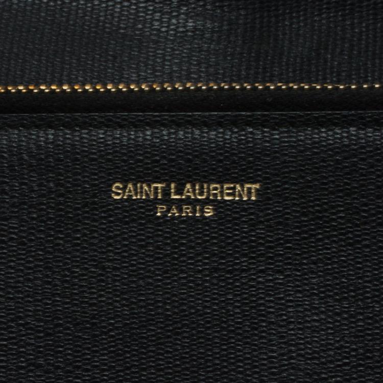 Pre Owned Saint Laurent Paris Black Leather CHYC Wallet 