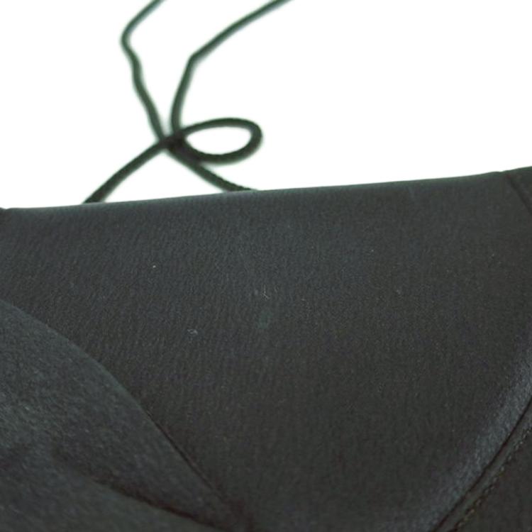 Pre Owned Saint Laurent Paris Black Satin Bow Crossbody Bag