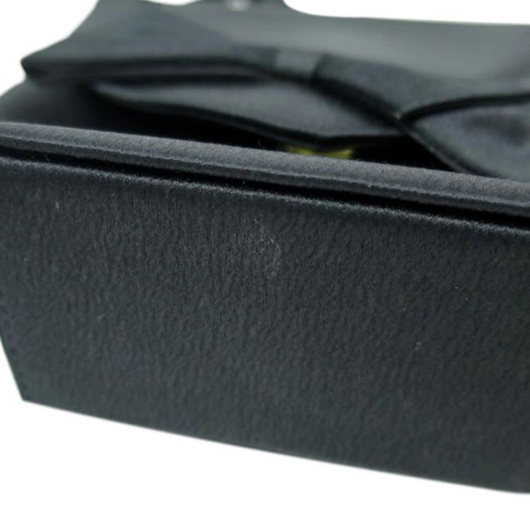 Pre Owned Saint Laurent Paris Black Satin Bow Crossbody Bag