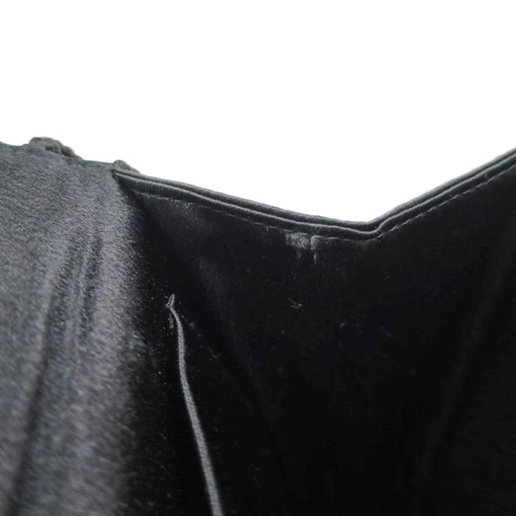 Pre Owned Saint Laurent Paris Black Satin Bow Crossbody Bag