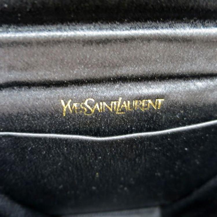 Pre Owned Saint Laurent Paris Black Satin Bow Crossbody Bag