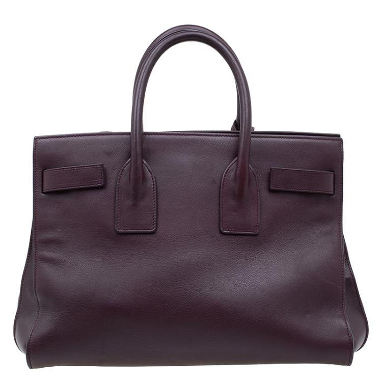 Pre Owned Saint Laurent Paris Burgundy Leather Small Classic Sac De Jour Tote