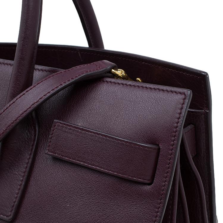 Pre Owned Saint Laurent Paris Burgundy Leather Small Classic Sac De Jour Tote