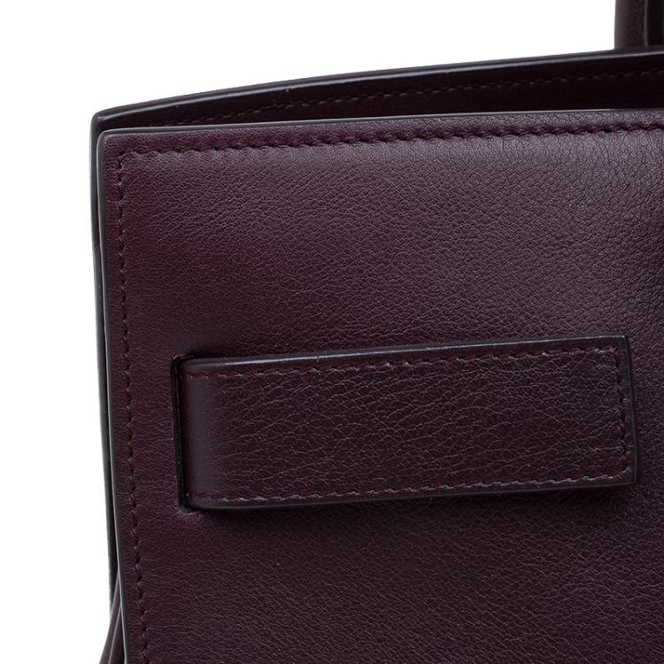 Pre Owned Saint Laurent Paris Burgundy Leather Small Classic Sac De Jour Tote