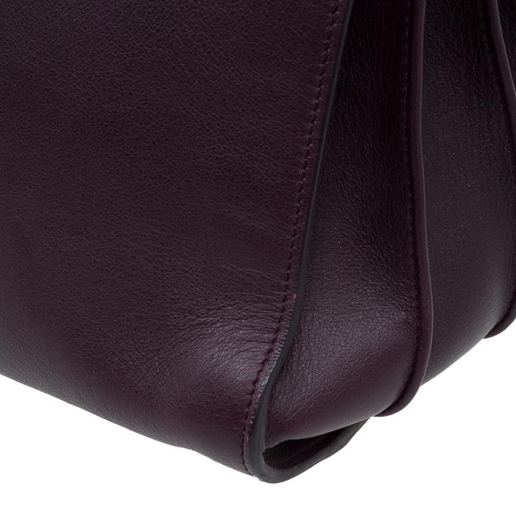 Pre Owned Saint Laurent Paris Burgundy Leather Small Classic Sac De Jour Tote