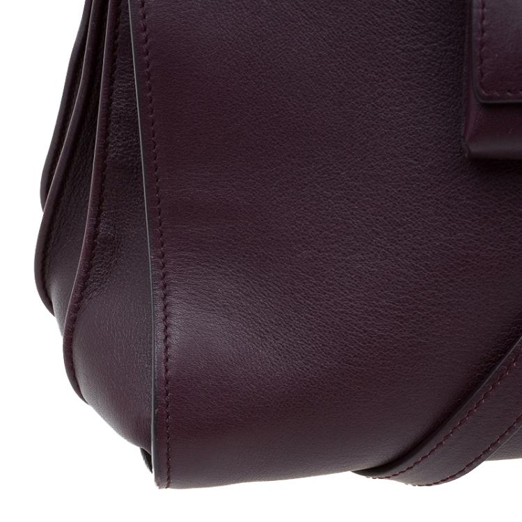 Pre Owned Saint Laurent Paris Burgundy Leather Small Classic Sac De Jour Tote