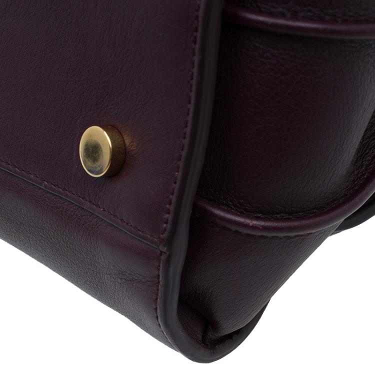 Pre Owned Saint Laurent Paris Burgundy Leather Small Classic Sac De Jour Tote