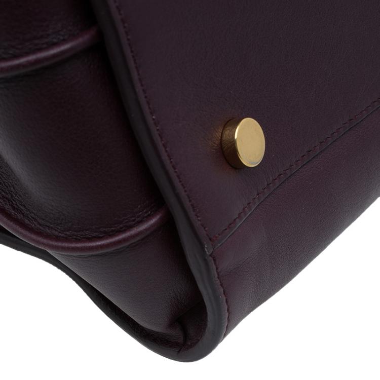 Pre Owned Saint Laurent Paris Burgundy Leather Small Classic Sac De Jour Tote
