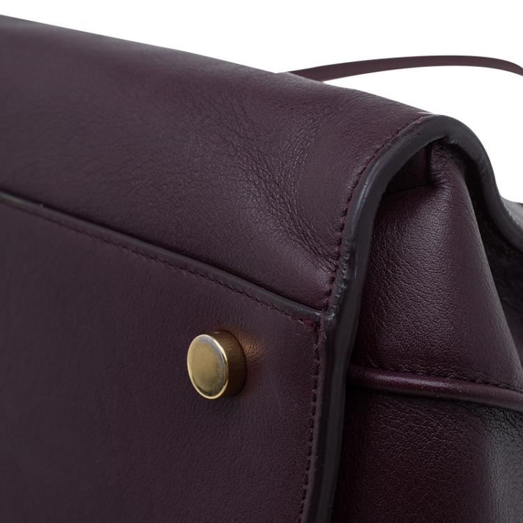 Pre Owned Saint Laurent Paris Burgundy Leather Small Classic Sac De Jour Tote