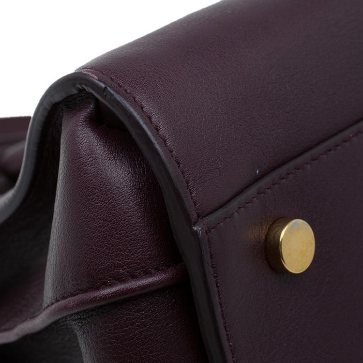 Pre Owned Saint Laurent Paris Burgundy Leather Small Classic Sac De Jour Tote