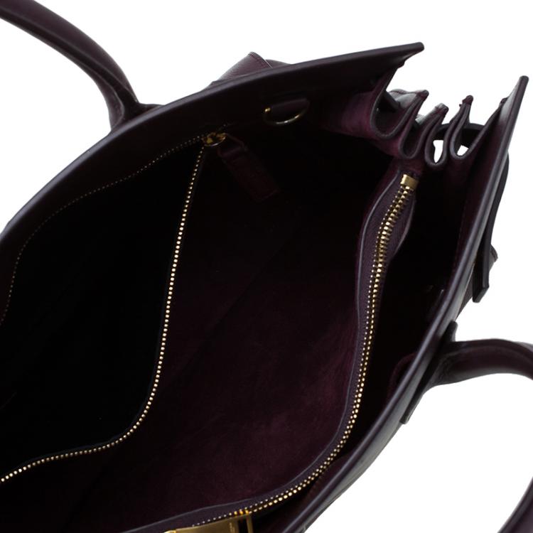 Pre Owned Saint Laurent Paris Burgundy Leather Small Classic Sac De Jour Tote