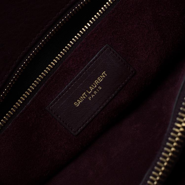Pre Owned Saint Laurent Paris Burgundy Leather Small Classic Sac De Jour Tote