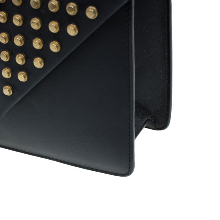 Pre Owned Saint Laurent Paris Black Leather Studded Betty Shoulder Bag