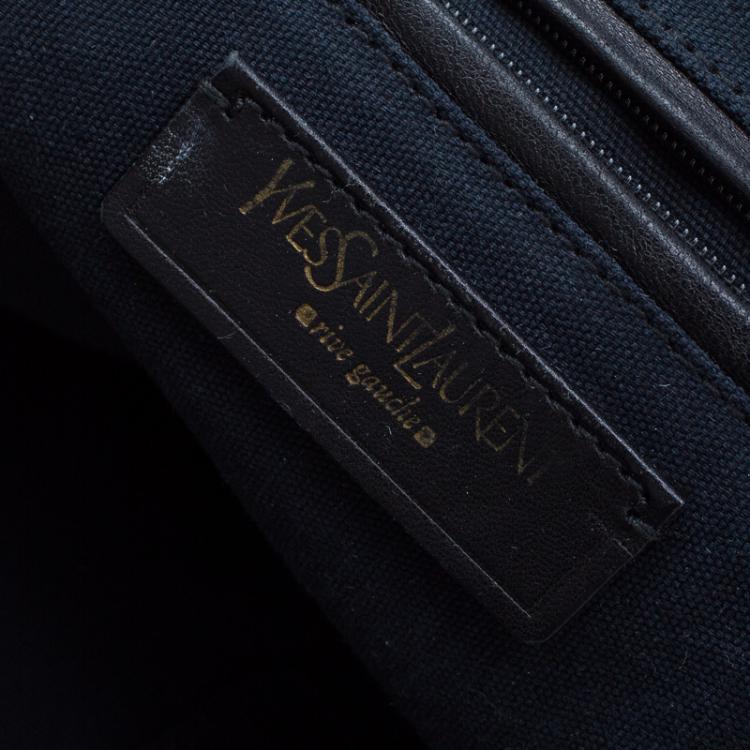 Pre Owned Saint Laurent Paris Aegean Patent Leather Medium Majorelle Tote