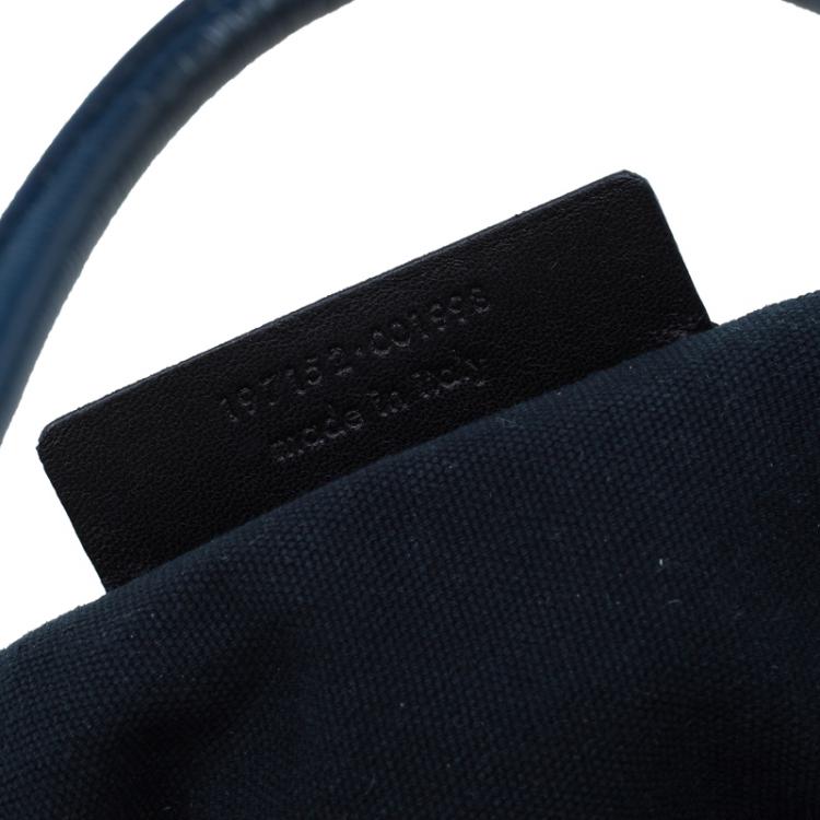 Pre Owned Saint Laurent Paris Aegean Patent Leather Medium Majorelle Tote