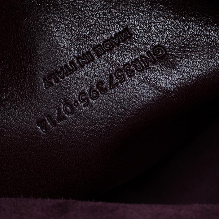 Pre Owned Saint Laurent Paris Burgundy Leather Small Cabas Monogram Tote