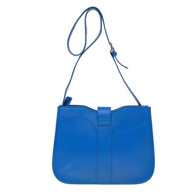 Pre Owned Saint Laurent Paris Blue Leather Medium Chyc Shoulder Bag