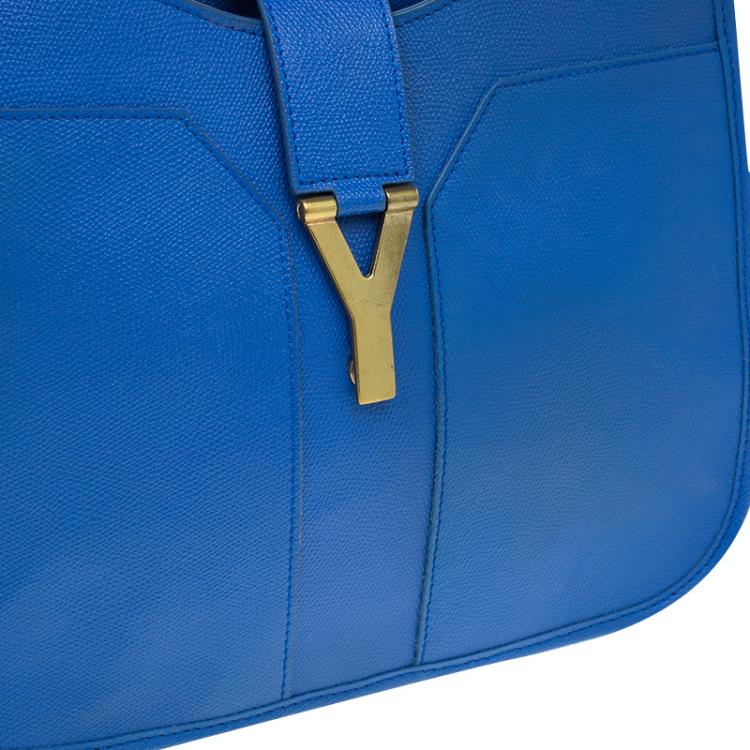 Pre Owned Saint Laurent Paris Blue Leather Medium Chyc Shoulder Bag