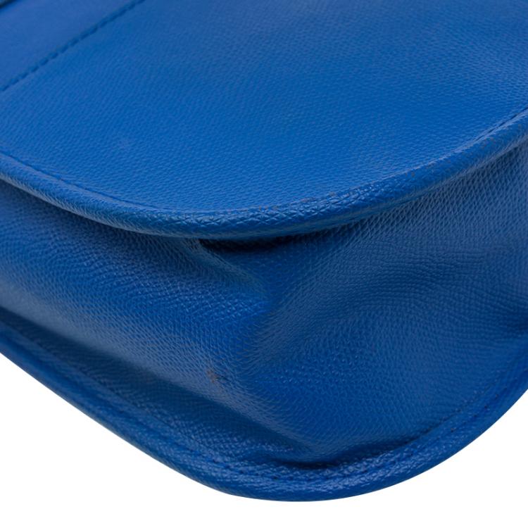 Pre Owned Saint Laurent Paris Blue Leather Medium Chyc Shoulder Bag