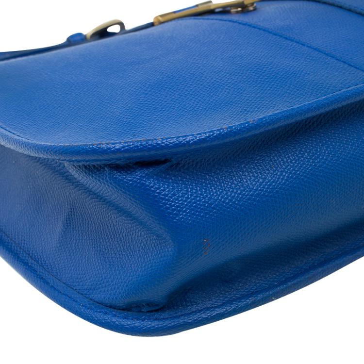 Pre Owned Saint Laurent Paris Blue Leather Medium Chyc Shoulder Bag