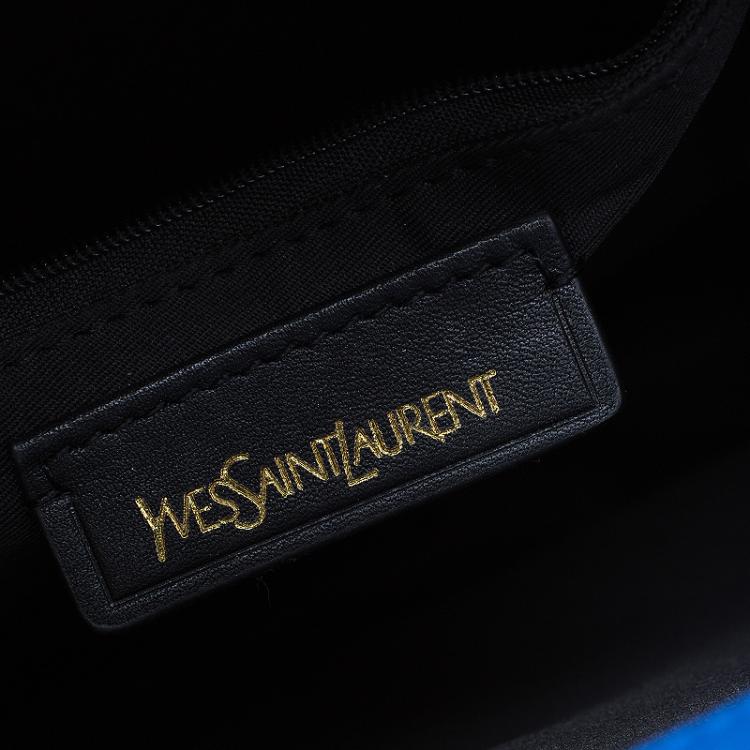 Pre Owned Saint Laurent Paris Blue Leather Medium Chyc Shoulder Bag