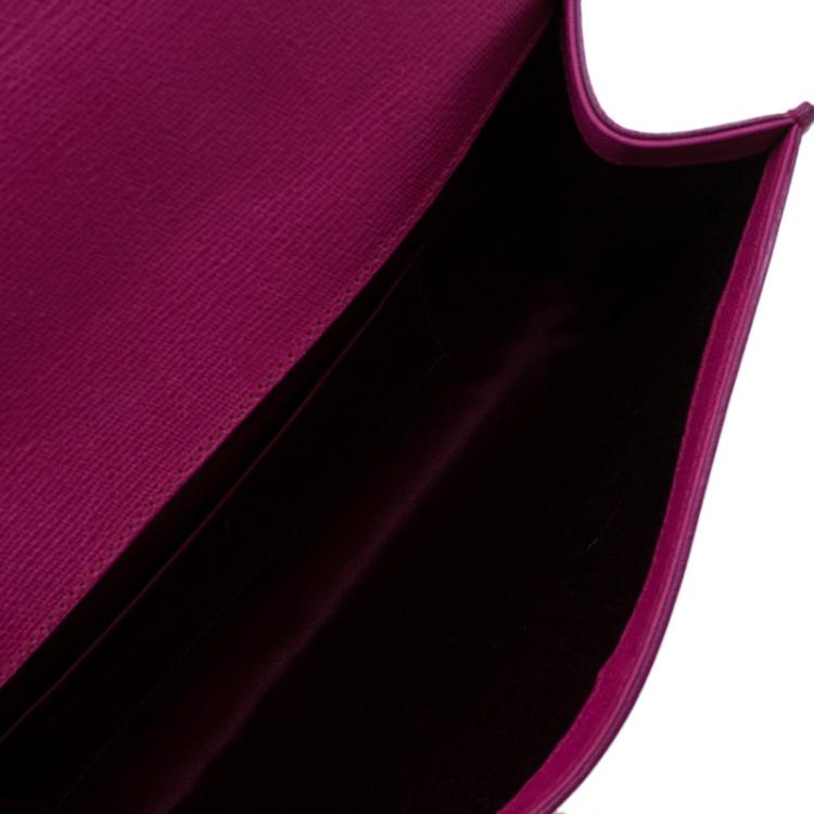 Pre Owned Saint Laurent Paris Pink Leather Large Chyc Clutch