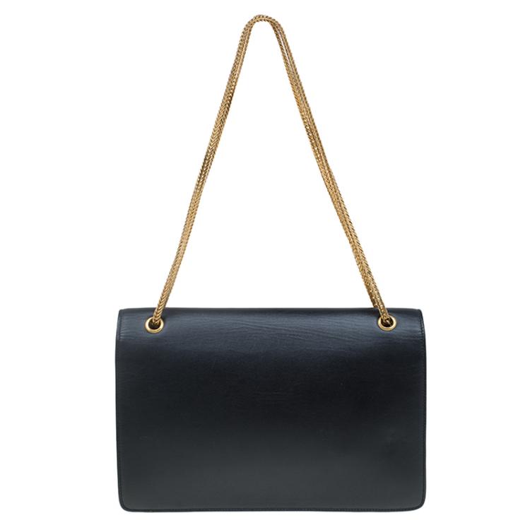 Pre Owned Saint Laurent Paris Black Leather Studded Betty Shoulder Bag