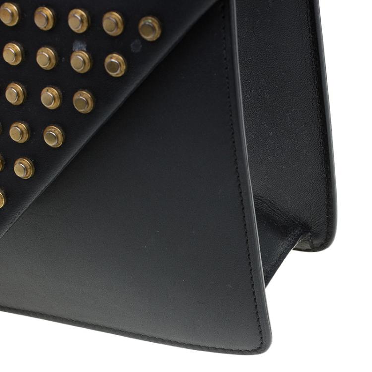 Pre Owned Saint Laurent Paris Black Leather Studded Betty Shoulder Bag