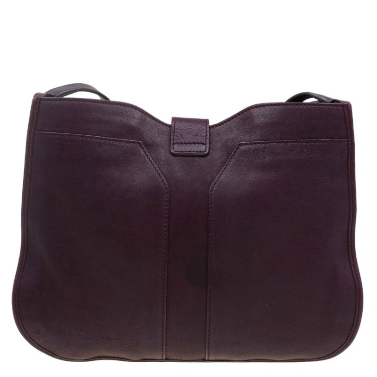 Pre Owned Saint Laurent Paris Burgundy Leather Medium Cabas Chyc Shoulder Bag