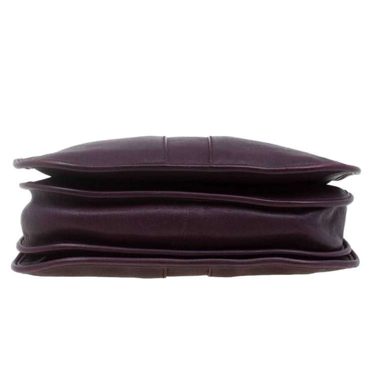 Pre Owned Saint Laurent Paris Burgundy Leather Medium Cabas Chyc Shoulder Bag