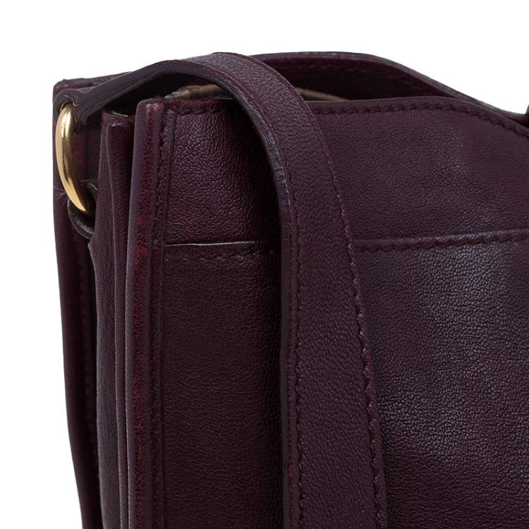 Pre Owned Saint Laurent Paris Burgundy Leather Medium Cabas Chyc Shoulder Bag
