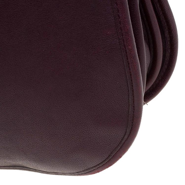 Pre Owned Saint Laurent Paris Burgundy Leather Medium Cabas Chyc Shoulder Bag