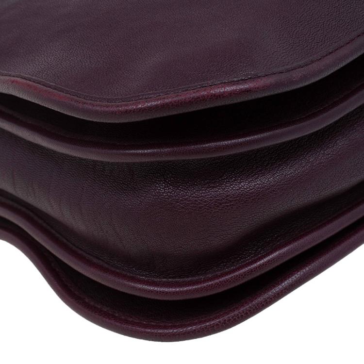 Pre Owned Saint Laurent Paris Burgundy Leather Medium Cabas Chyc Shoulder Bag