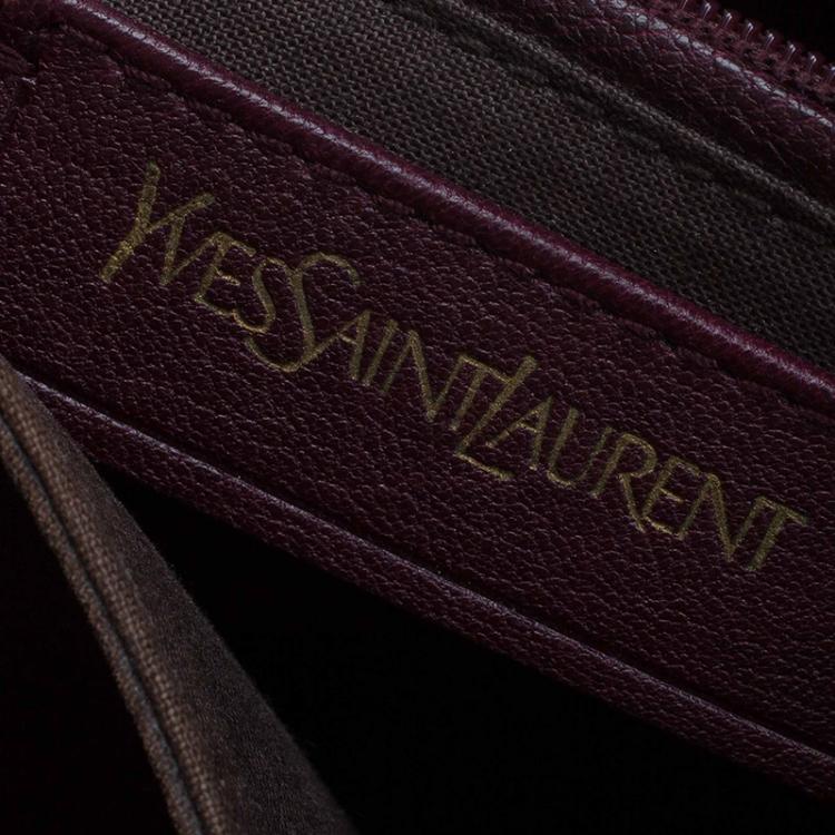 Pre Owned Saint Laurent Paris Burgundy Leather Medium Cabas Chyc Shoulder Bag