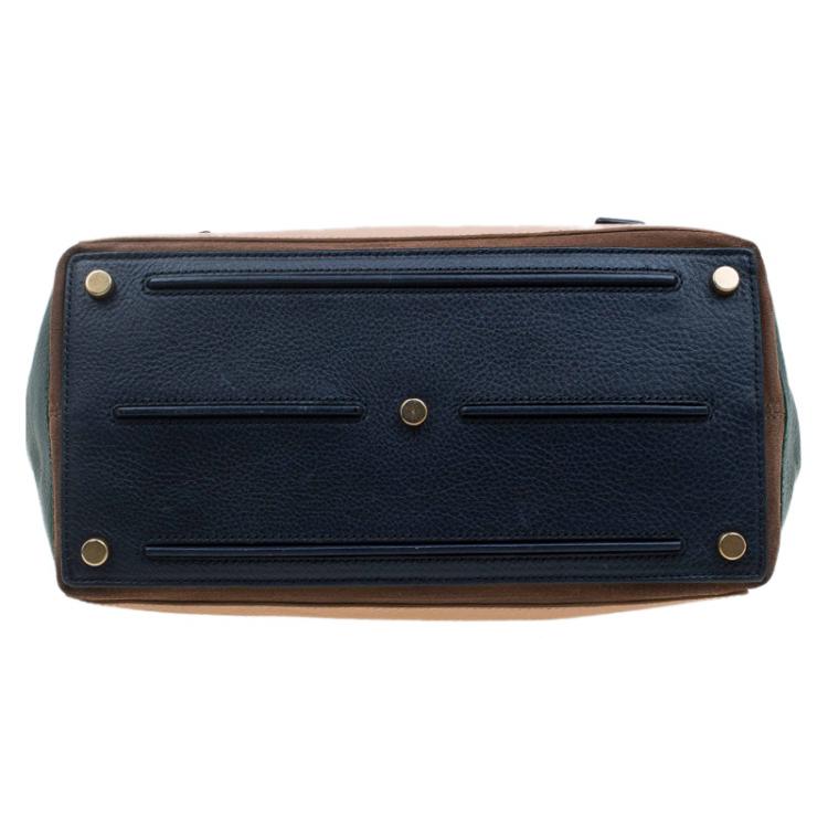 Pre Owned Saint Laurent Paris Tri Color Leather Medium Muse Two Satchel