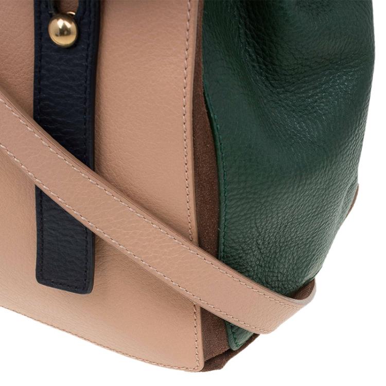Pre Owned Saint Laurent Paris Tri Color Leather Medium Muse Two Satchel