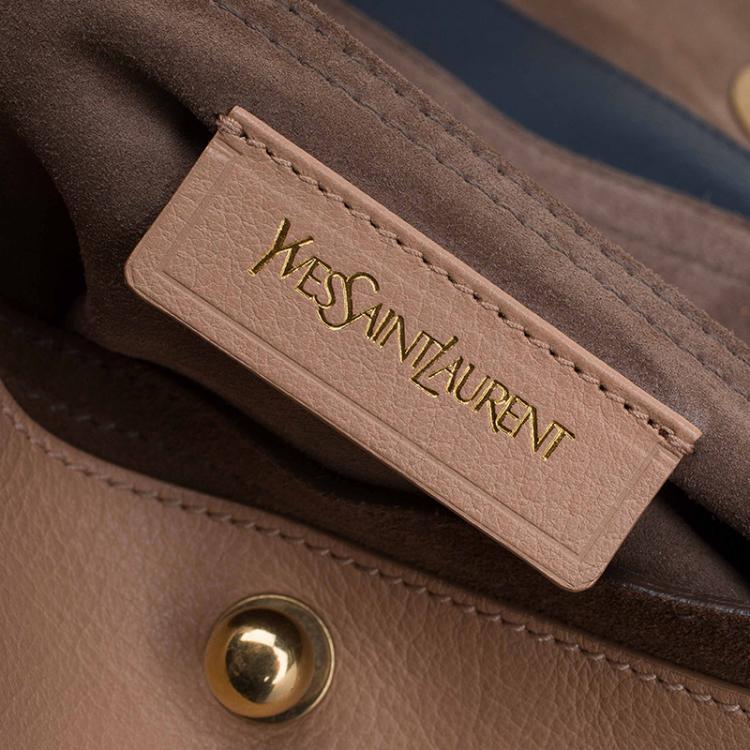 Pre Owned Saint Laurent Paris Tri Color Leather Medium Muse Two Satchel