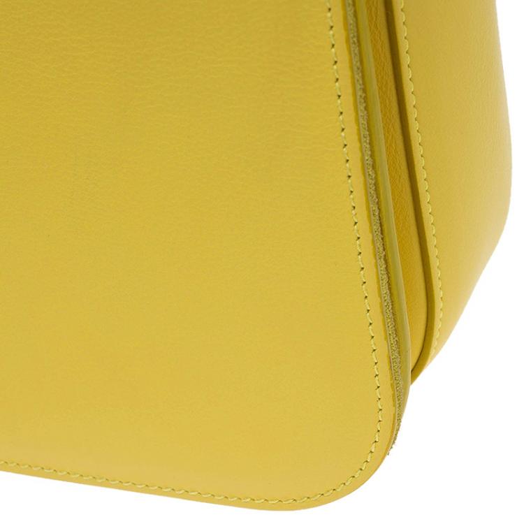 Pre Owned Saint Laurent Paris Yellow Leather Medium ChYc Flap Bag