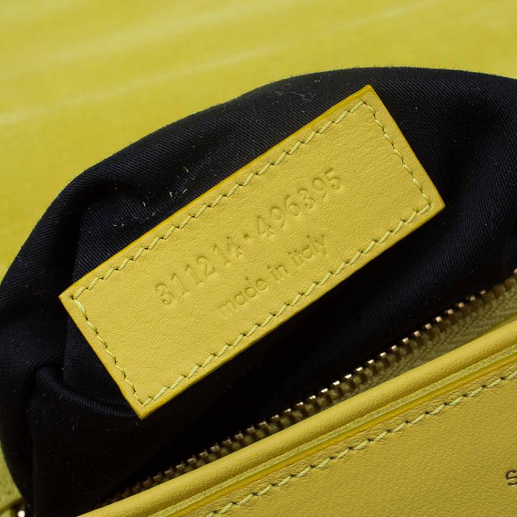 Pre Owned Saint Laurent Paris Yellow Leather Medium ChYc Flap Bag