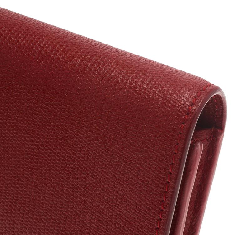 مملوكة مسبقًا Saint Laurent Paris Red Leather Y Line Continental Wallet