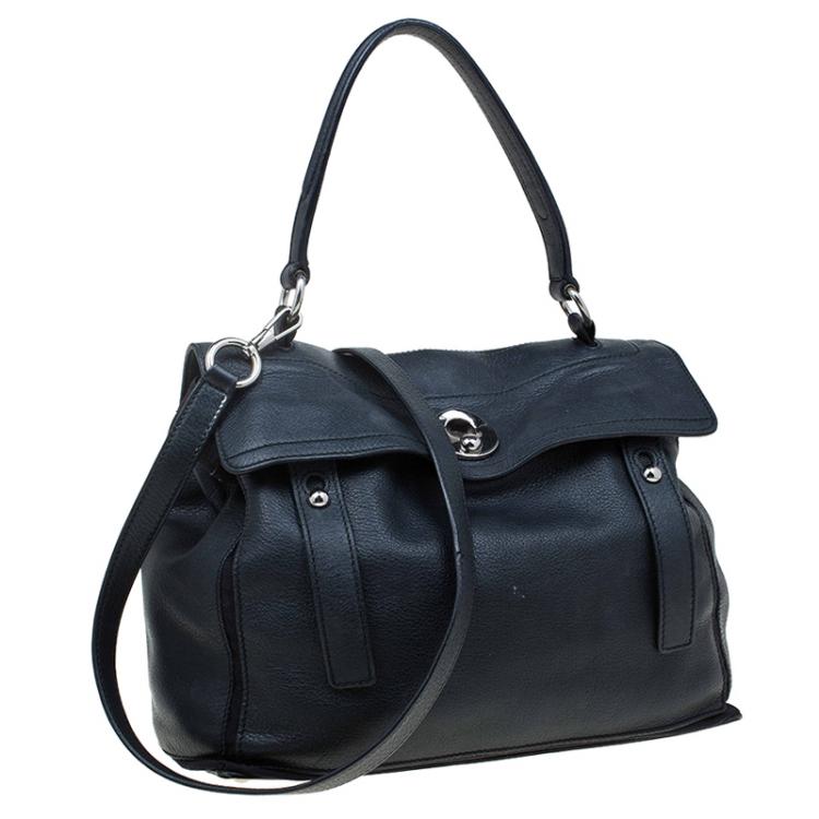 Pre Owned Saint Laurent Paris Black Leather Medium Muse Two Satchel