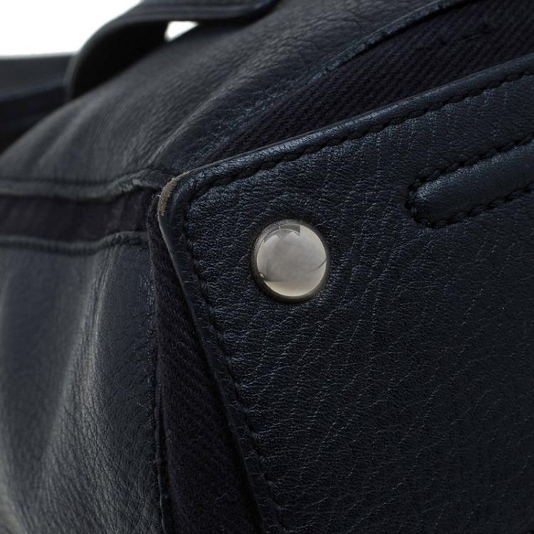 Pre Owned Saint Laurent Paris Black Leather Medium Muse Two Satchel
