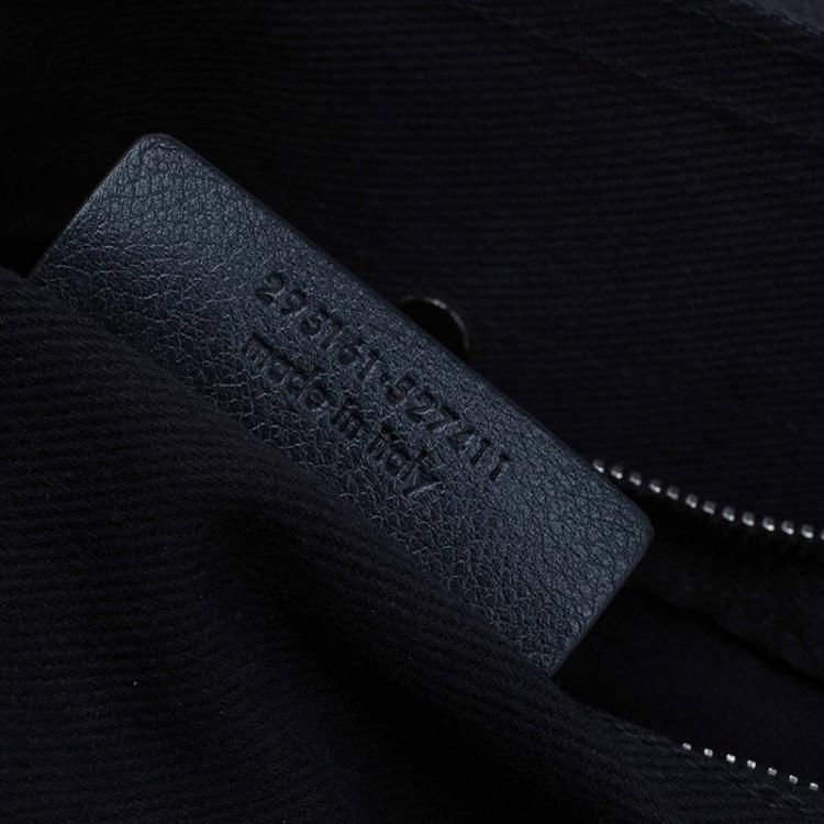 Pre Owned Saint Laurent Paris Black Leather Medium Muse Two Satchel