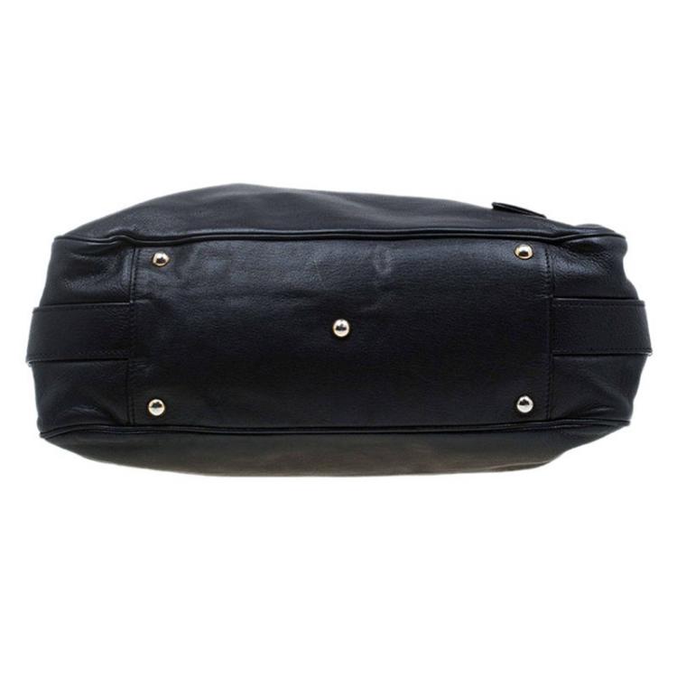 Pre Owned Saint Laurent Paris Black Leather Medium Rive Gauche Tote