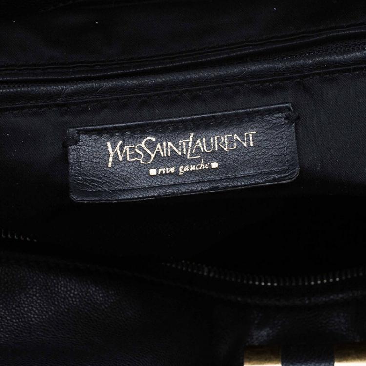 Pre Owned Saint Laurent Paris Black Leather Medium Rive Gauche Tote