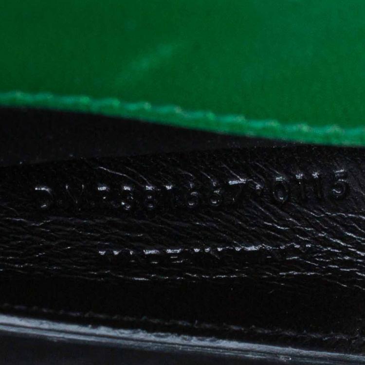 Pre Owned Saint Laurent Paris Green Leather Medium Cassandre Flap Bag