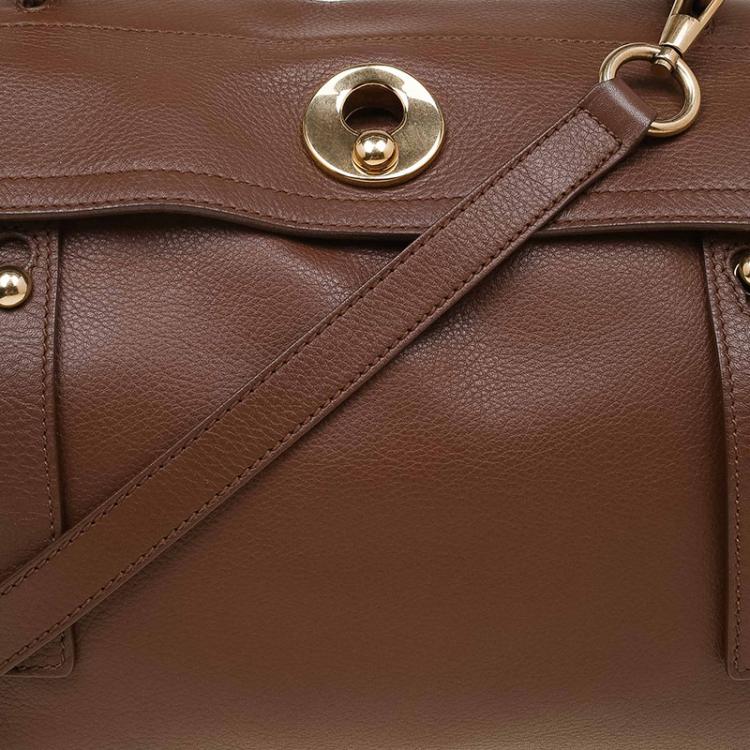 Pre Owned Saint Laurent Paris Brown Leather Medium Muse Two Satchel
