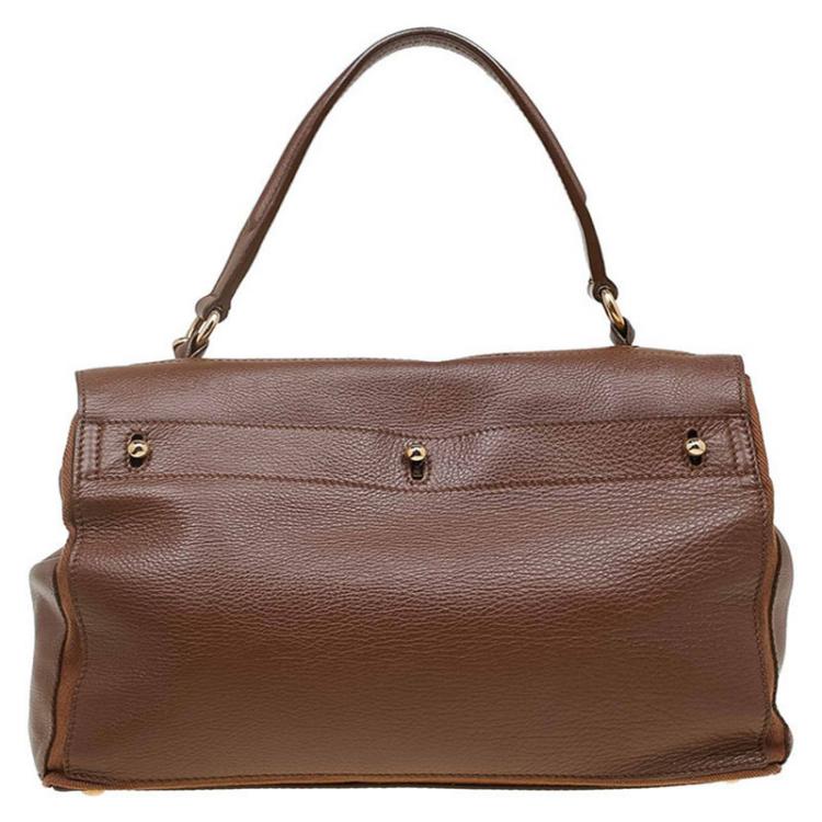 Pre Owned Saint Laurent Paris Brown Leather Medium Muse Two Satchel