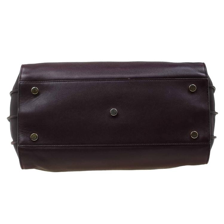 Pre Owned Saint Laurent Paris Burgundy Leather Small Classic Sac De Jour Tote