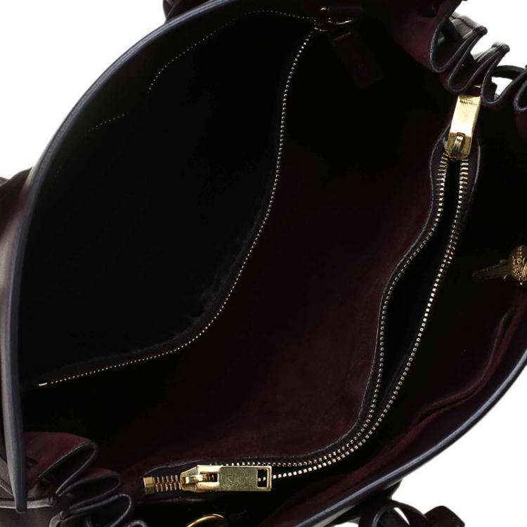 Pre Owned Saint Laurent Paris Burgundy Leather Small Classic Sac De Jour Tote